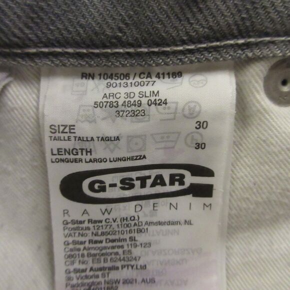 GStar Raw Denim Arc 3D Slim Jeans‎ Mens size 30x30 Gray Tapered Distressed - Picture 3 of 12